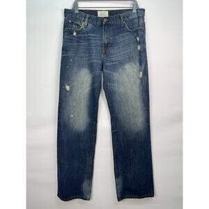 Aeropostale Benton Original Bootcut Jeans Mens 34x34 Distressed Med Wash Denim